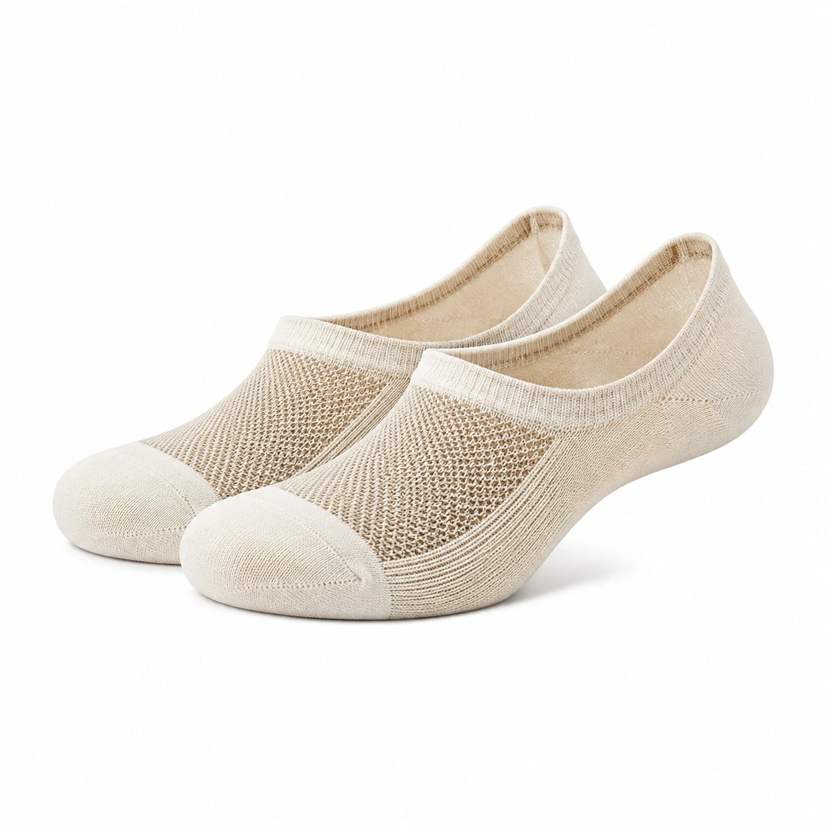 Chaussettes invisibles 35-38 en maille beige respirantes style sobre