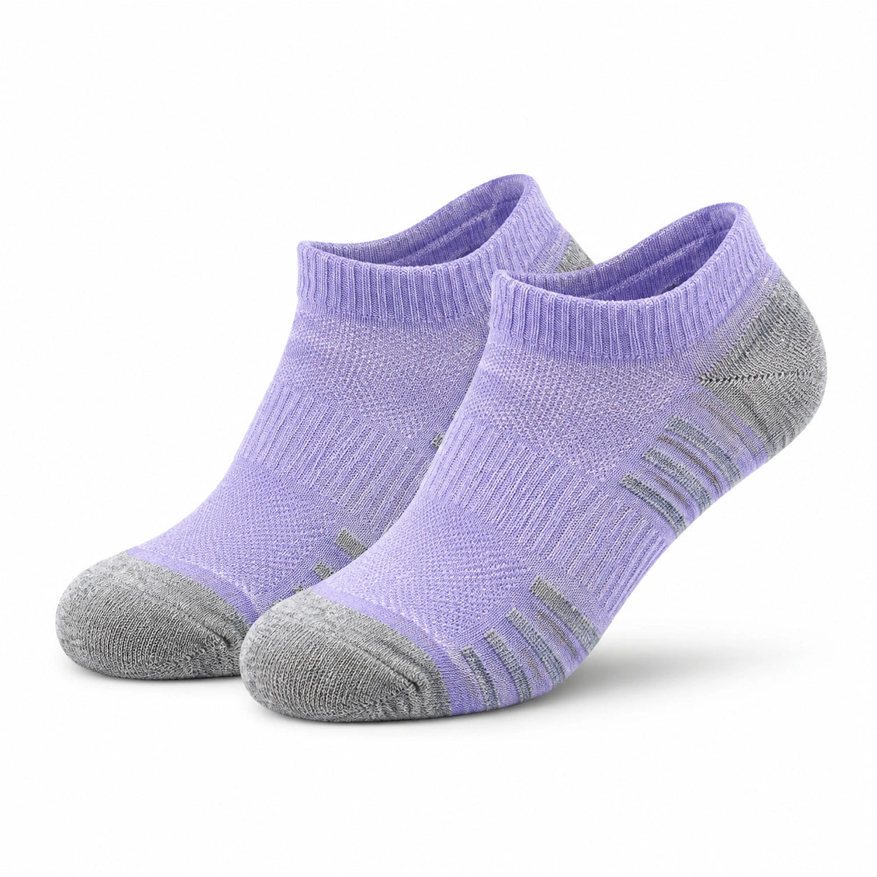Chaussettes basses 43-46 en maille violette et grise pour sport