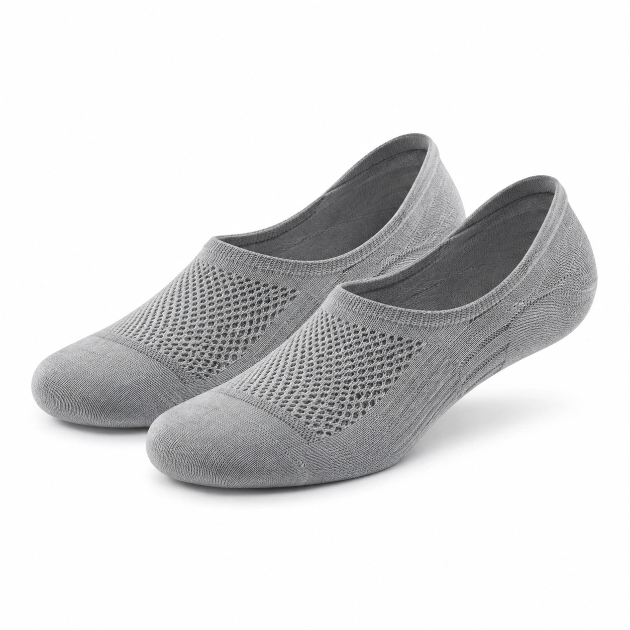 Chaussettes invisibles 35-38 en maille grise respirante pour chaussures basses