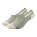 Chaussettes invisibles 39-42 en textile vert sauge et écru - coupe basse respirante