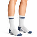 Chaussettes mi-mollet 43-46 en maille blanc bleu marine sport côtelées