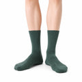 Chaussettes mi-mollet 39-42 en maille vert foncé pour usage quotidien côtelées