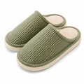 Chaussons 38/39 en velours côtelé vert pour intérieur - doublure douce
