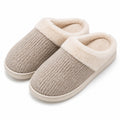 Chaussons d'intérieur 42/43 en textile côtelé taupe avec doublure douce