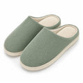 Chaussons d'intérieur 42/43 en textile côtelé vert sauge - doublure douce