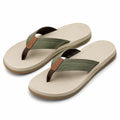 Tongs 42/43 en textile vert kaki et beige à semelle souple pour homme