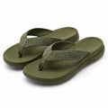 Tongs 42/43 vert olive en mousse avec brides texturées pour plage et loisirs