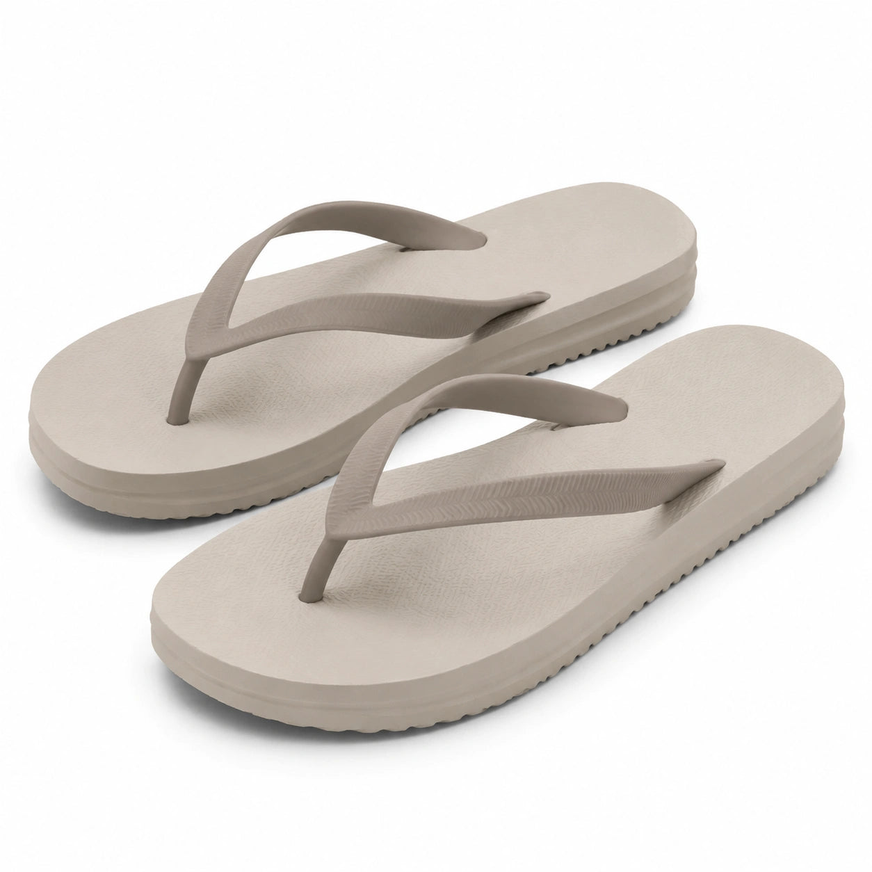 Tongs 38/39 en matière synthétique beige - semelle texturée antidérapante